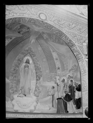 Affreschi e graffiti nella chiesa del Sacro Cuore a Lugano - cappella del Cuore immacolato di Maria