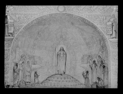 Affreschi e graffiti nella chiesa del Sacro Cuore a Lugano - cappella del Cuore immacolato di Maria