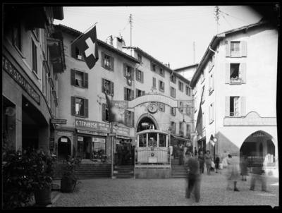 Fermata della funicolare in Piazza Cioccaro a Lugano