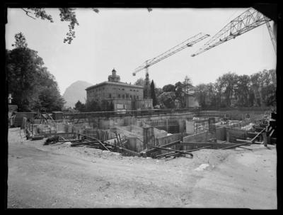 Cantiere per la costruzione del Palazzo dei Congressi di Lugano