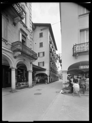 Via Nassa a Lugano all'altezza della Piazzetta San Carlo