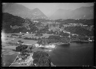 La foce del Vedeggio con i campeggi di Agno e Muzzano