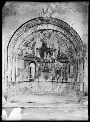 Abside affrescato dell'oratorio di S. Vigilio a Rovio prima dei restauri