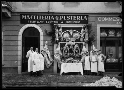 Vetrina natalizia della Macelleria Pusterla a Lugano