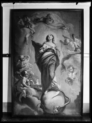 Dipinto su tela raffigurante la Vergine Immacolata circondata da angeli e putti, nella chiesa della Santissima Trinità dei frati Minori Cappuccini a Lugano