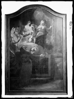 Dipinto raffigurante l'apparizione della Beata Vergine a un frate, conservato nella chiesa della Santissima Trinità dei frati Minori Cappuccini a Lugano