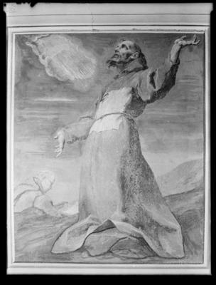 Affresco raffigurante San Francesco in estasi, nella chiesa della Santissima Trinità dei frati Minori Cappuccini a Lugano