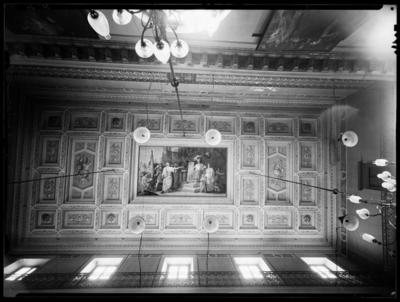 Soffitto a cassettoni della sala del Consiglio Comunale nel Palazzo Civico di Lugano