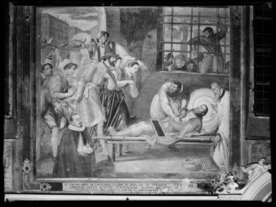Affresco raffigurante la morte di San Rocco nella chiesa di S. Rocco a Lugano