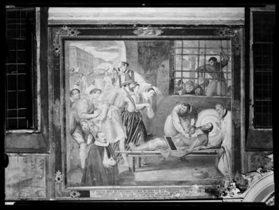 Affresco raffigurante la morte di San Rocco nella chiesa di S. Rocco a Lugano