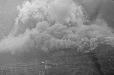 Esplosione di una mina in Valle Verzasca