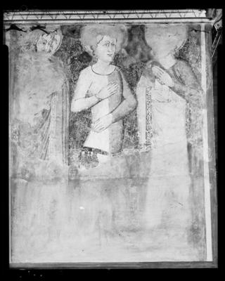 Affresco raffigurante tre figure di Santi nella cattedrale di S. Lorenzo a Lugano 