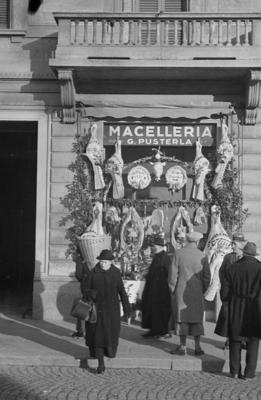 Vetrina della macelleria Pusterla a Lugano