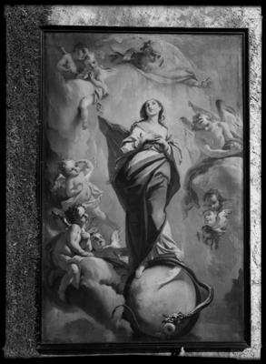Dipinto su tela raffigurante la Vergine Immacolata circondata da angeli e putti, nella chiesa della Santissima Trinità dei frati Minori Cappuccini a Lugano