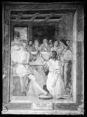 Affresco raffigurante la Lavanda dei piedi nell'oratorio dell'Annunciata a Novazzano