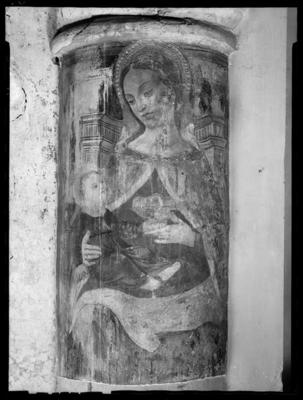 Affresco raffigurante la Madonna in Trono nella chiesa di S. Maria del Sasso a Morcote