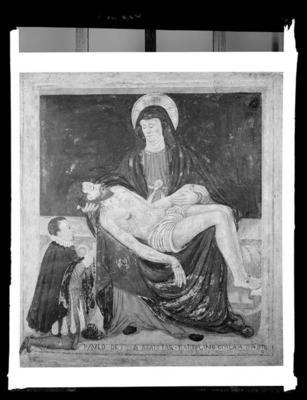 Affresco votivo conservato al Liceo cantonale di Lugano