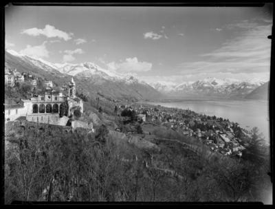 Santuario della Madonna del Sasso a Orselina e vista su Minusio