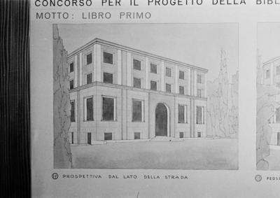 Progetto dell'architetto Cino Chiesa per il concorso per la Biblioteca cantonale di Lugano