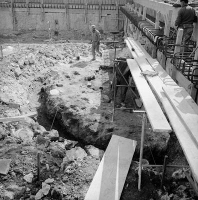 Cantiere per la costruzione del Palazzo dei Congressi a Lugano